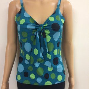 Blue and Green Polka Dot Halter Top by INC International Concepts (Size Small)